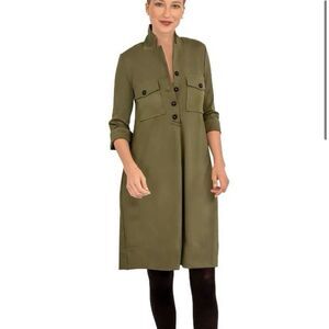 Gretchen Scott Ponte Ali Dress Uptown Girl Olive Green Size XS
